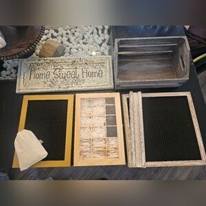 Home Sweet Home Wooden Sign & Changeable Letter Boards (Black, Natural, White)